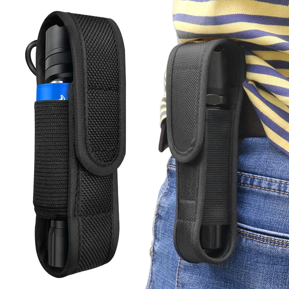 Waterproof Flashlight Holder Nylon Belt Holster Flashlight Torch Case Pouch - Image 1 of 4