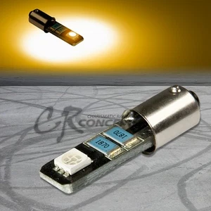 AMBER 2SMD 5050 2 SMD LED T10 BA9S/BA9/T4W CANBUS INTERIOR CÚPULA 12V BOMBILLA - Imagen 1 de 1