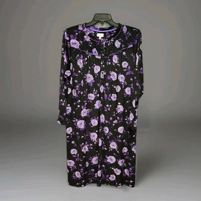 Bata de Camisón Aria XL Púrpura Acogedora Mantera Suave Cálida Terciopelo Manga Larga Bolsillos Foto 1 de 4