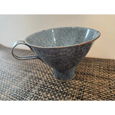 Antique Graniteware Enamel Gray Metal Canning Funnel for Fruit Jar - Image 1 of 4