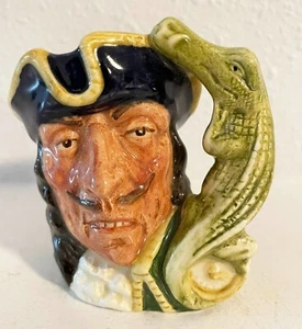 "Mini jarra de personajes Royal Doulton Captain Hook D6605 - 2,75"" - RARA - 1964" - Imagen 1 de 15