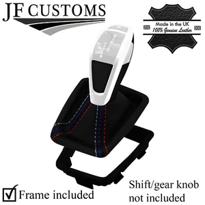 TRI STITCH ITALIAN LEATHER AUTO DCT GEAR + FRAME FOR BMW E90 E92 E93 CUSTOM NEW - Afbeelding 1 van 4