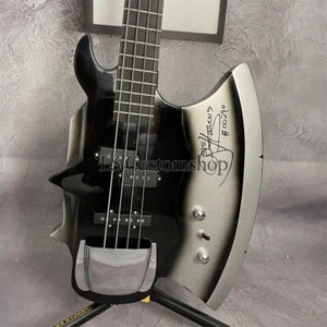 Axe Shape Bass Electric Guitar Gene Simmons Signature 4 String Chrome Hardware - Picture 1 of 7