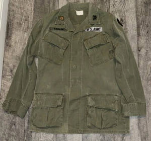 Vietnam Poplin OG-107 Abrigo Hombre Combate Tropical Inclinado Bolsillo Camisa Pequeño Reg - Imagen 1 de 12
