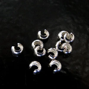 25 Sterling Silver Crimp Covers 3mm - Picture 1 of 1