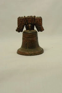 Small Bronze Replica Liberty Bell Paperweight Desk Accessory 2 1/2" - Picture 1 of 1