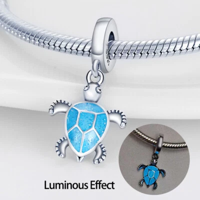 KUNSIR 925 Plata de Ley Dije Tortuga Marina Colgante Dije Para Pulsera Cuelga Foto 1 de 4