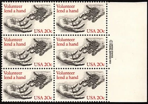US - 1983 - 20 Cents Volunteerism Volunteers Hands Issue # 2039 Copyright Block - Picture 1 of 1