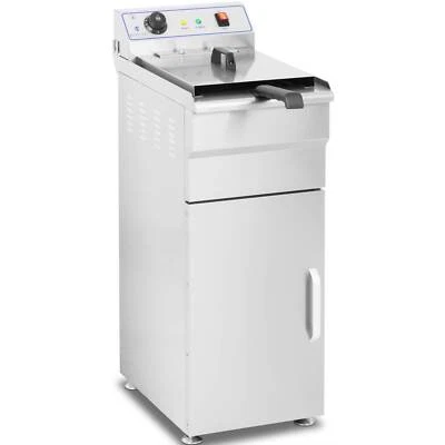 ROYAL CATERING Friteuse Fritteuse Edelstahl Gastro Profi 400V Kapazität 16 L Unterschrank