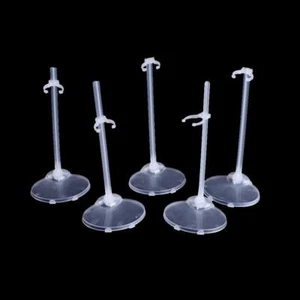 Doll Holder Stand Figure Display 5 Pcs Stands Toy Model Barbie Clear Translucent - Picture 1 of 3