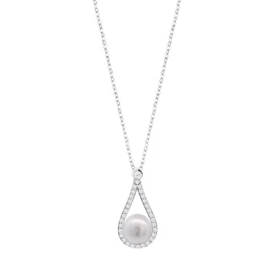 Collana Donna Lotus Silver LP3481-1/1 In Argento Con Perla Bianca E Zirconi - Immagine 1 di 2