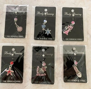 Body piercing surgical steel all 6 in pack fashion body jewellery - Picture 1 of 1