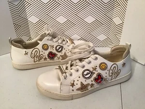 Aldo Women’s White Gold Sneakers With Charms size 8 - Picture 1 of 6