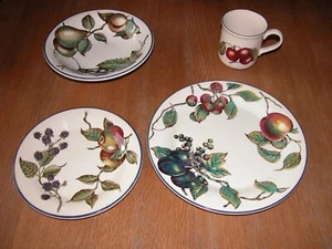 Pier 1 MACINTOSH 4 dinner & side plate, bowl & mug Staffordshire England set 12 - Picture 1 of 5
