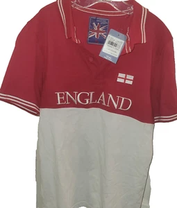 Camisa Top Inglaterra Cuello Rojo Blanco Juvenil Mediana 12 NUEVA NUEVA CON ETIQUETAS - Imagen 1 de 4