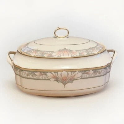 NORITAKE BONE CHINA BARRYMORE UN BOL DE SERVICE À LÉGUMES COUVERT - Photo 1/4