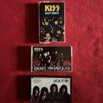 Kiss Cassette Tape Lot 3 Tapes, Smashes Trashes & Hits. Crazy Nights, Lick It Up - Image 1 of 2
