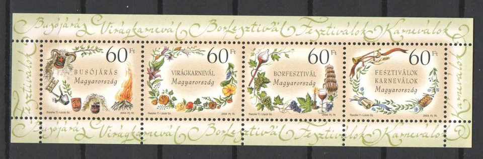 Hungría 2004. Carnaval - Fiesta / Hoja de flores MNH (**) Michel: Bloque 287. Foto 1 de 1