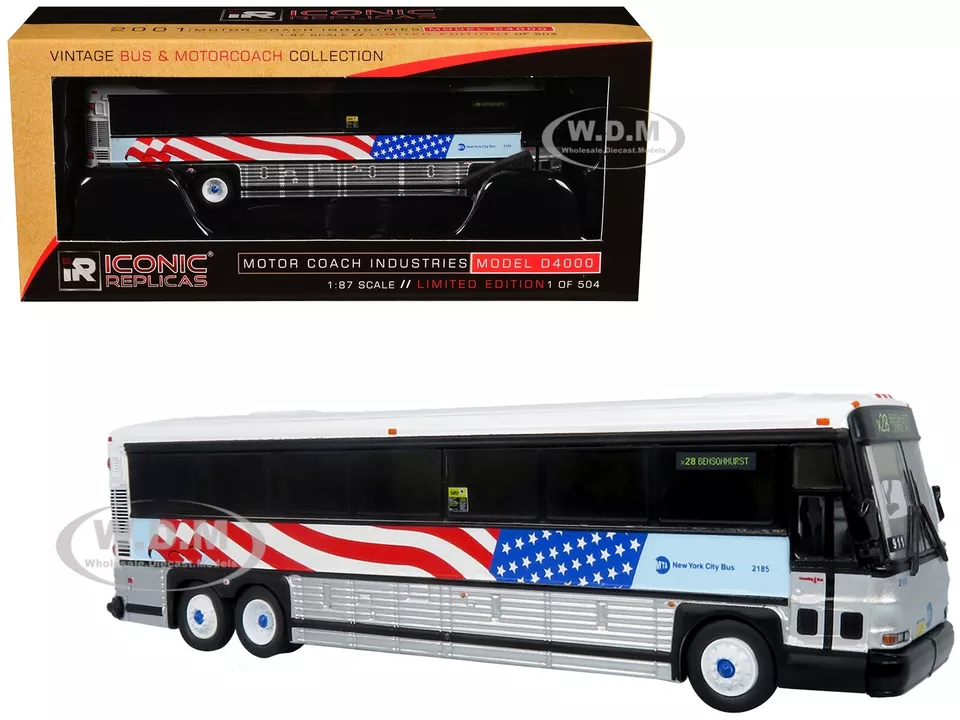 2001 MCI D4000 COACH BUS "MTA NY 9/11 MEMORIAL" 1/87 BY ICONIC REPLICAS 87-0567