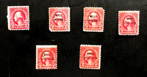 SECHS BRIEFMARKEN USA: GEORGE WASHINGTON 2 CENT #646, 647 554 - Bild 1 von 7