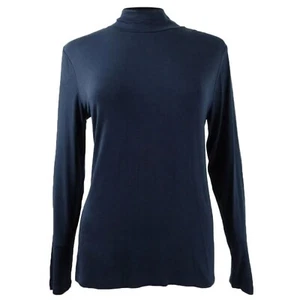 Style & CO Women Plus 1X Industrial Blue Mock Neck Pullover Top NWT CN27 - Picture 1 of 3