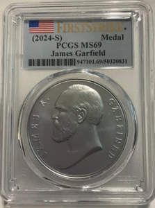 1881 James A. Garfield Presidential .999 Silver Medal PCGS MS69 First Strike - Picture 1 of 3