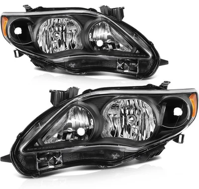 Headlamp For Toyota for Corolla 2011-2013 Headlights Assembly Black Housing Pair - Image 1 of 4