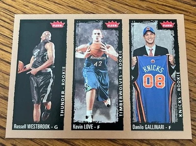 2008-09 Fleer #237 Triple 新秀 Westbrook Love Gallinari RC Thunder Kings Wolve — 第 1/2 张图片