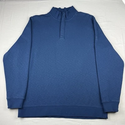 Ashworth 1/4 Zip Pullover Navy Blue Logo Golf Sweatshirt Mens XL C: 52 L: 30.5" - Image 1 of 4