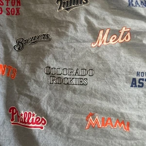 Ensemble complet de draps plats avec logo POTTERY BARN TEEN MLB Ligue nationale de baseball - Photo 1/10