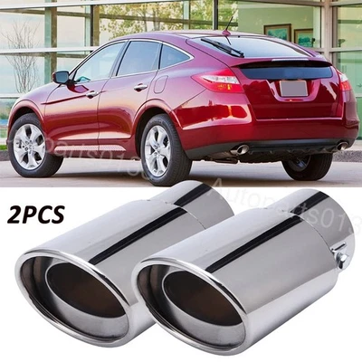 2X For Honda Crosstour Exhaust Pipe Rear Tail Muffler Stainless Steel Tip Foto 1 de 4