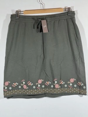 NUEVA J.Jill Falda Berro Mujer Pequeña Recta Bordada Floral Informal Foto 1 de 4