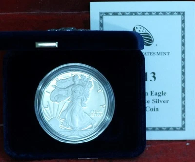 Uncirculated Proof 2013-W American Eagle Silver One Dollar - Image 1 of 2