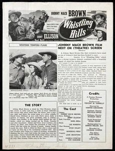 WHISTLING HILLS libro stampa film originale Johnny Mack marrone cowboy western - Foto 1 di 3