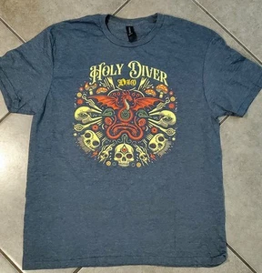 Dio Holy Diver T-Shirt Size L Navy Heather - Picture 1 of 4