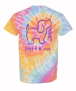 Puppie Love Hund Batik Kurzarm T-Shirt NEU schneller kostenloser Versand - Bild 1 von 7