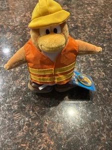 Trabajador de construcción de felpa Club Penguin con moneda y bolsa Disney JAKKS *Envío rápido - Imagen 1 de 12