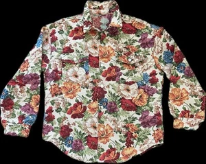 Floral 60’s button down shirt, hand made. - Picture 1 of 6