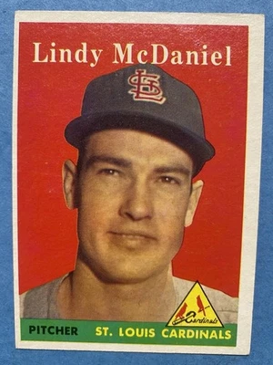 1958 Topps - Lindy McDaniel #180 St. Louis Cardinals Baseball Card No Creases - Image 1 of 2