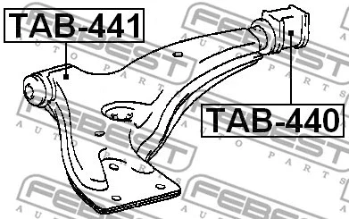 FEBEST 1992 - 1999 年丰田卡罗拉后衬套前控制臂 TAB-440 — 第 1/2 张图片