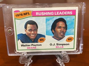 WALTER PAYTON & O.J. SIMPSON Dual 1977 Topps VINTAGE NFL FOOTBALL 0983 - Picture 1 of 3