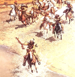 Frank McCarthy THE LAST CROSSING Old West Frontier Art Bookplate Print 48 - Picture 1 of 4