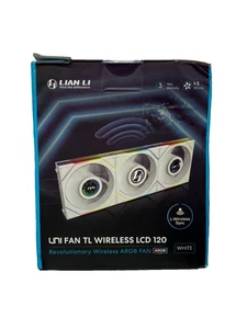 Lian Li UNI Fan SL Wireless LCD 120 Triple Pack 12TLLCD1W3W White - Picture 1 of 2