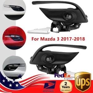 For 2017-2018 Mazda 3 LED Bumper Fog Lights Mazda3 Front Lamps Chrome Trim Bezel - Imagen 1 de 12