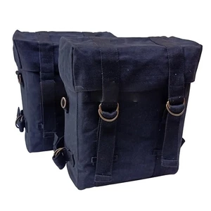 Black Military Pannier Bags Fits Royal Enfield Classic 350cc 500cc - Picture 1 of 7