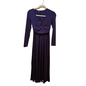 Purple Maxi dress w Slit opening. Large. Sexy. Classy. Flare - Picture 1 of 9