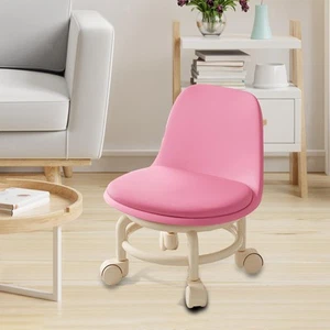 Low Rolling Stool Comfortable Mini with Wheels for Home Fitness Living Room - Picture 1 of 5