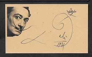 Salvador Dali Artist Autograph Reprint On Original 1970s 3X5 Card *PHT - Picture 1 of 1