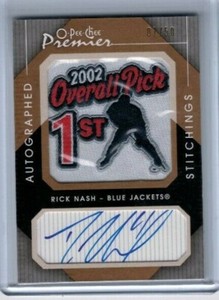 2007-08 OPC Premier Rick Nash Permier Stitchings Auto #'ed 07/50
