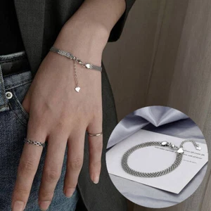 Electroplated Solid Bangle Womens Gifts Copper Fashion Bracelet Braided Chain - Picture 1 of 8